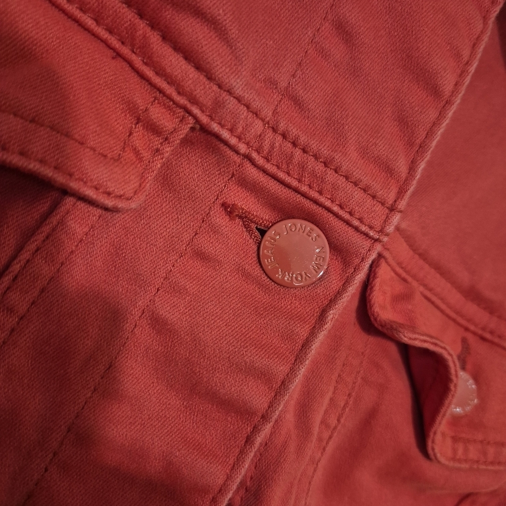 Jones New York Vibrant Red Jean Jacket - Picture 3 of 5